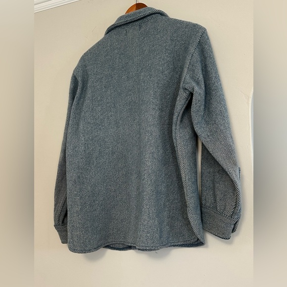 Vintage 1950’s LL Bean Northwoods Wool Shirt - blue button up - Picture 4 of 5